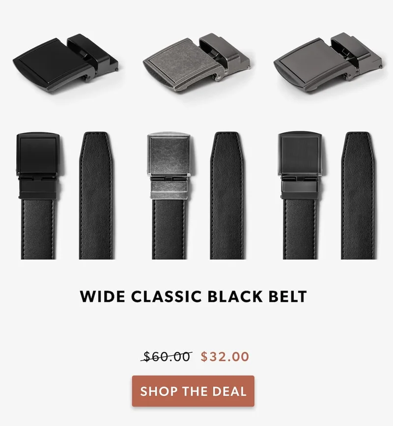 Shop Wide Black Belt