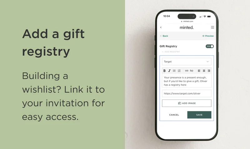 Add a Gift Registry