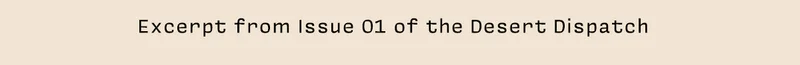 Excerpt from Issue 01 of the Desert Dispatch