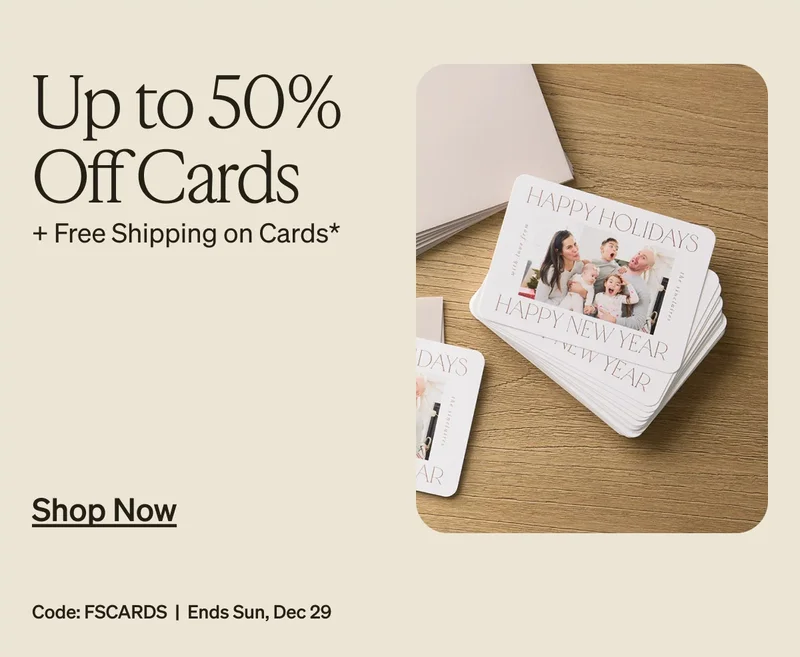 Flash Sale, 50% Off Almost Everything, Free Shipping on Cards