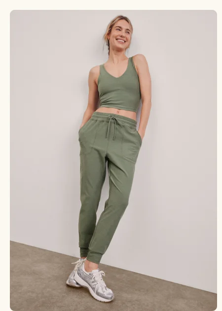 Spacedye Commuter Midi Jogger in Grey Sage Heather