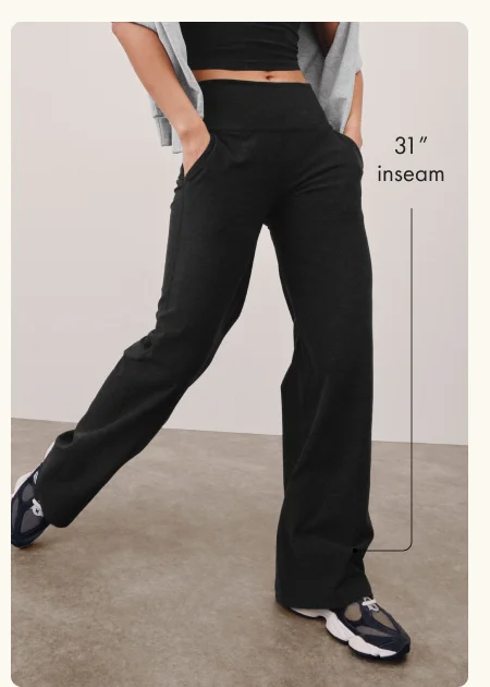 Spacedye Laid Back Wide Leg 31" Pant in Darkest Night