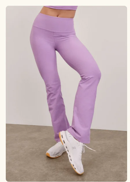 Spacedye Practice High Waisted Bootcut Pant in Lilac Petal Heather