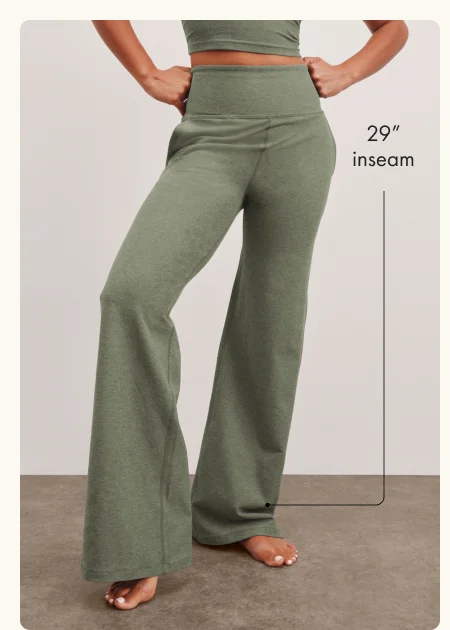 Spacedye Laid Back Wide Leg 29" Pant in Grey Sage Heather