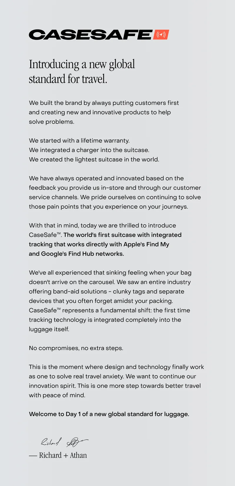 World's First Trackable Suitcase.