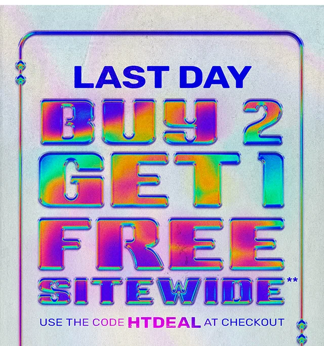 Last Day! Buy 2 Get 1 Free Sitewide. Use The Code discount code At Checkout. Shop Now