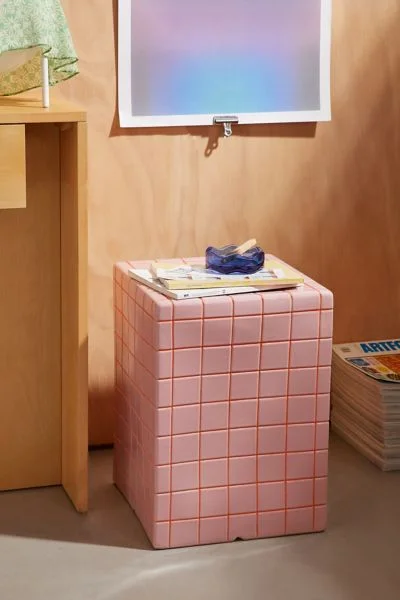 Short Tiled Indoor/Outdoor Side Table/Nightstand