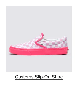 Customs Neon Pink Checkerboard Slip-On