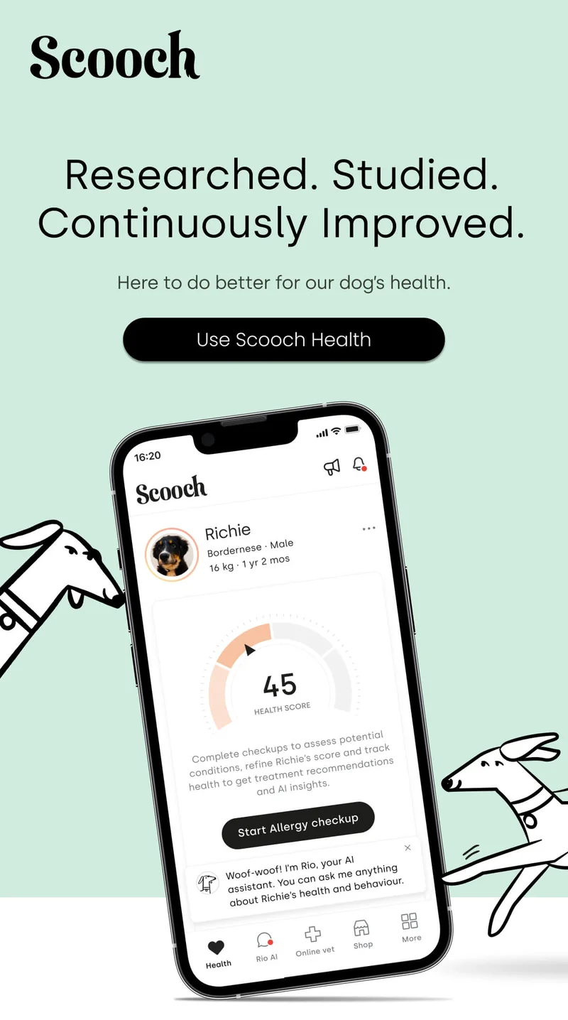 Here to do better for our dog’s health. - Use Scooch Health