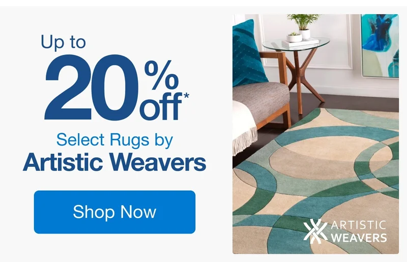 Up to 20% Off Select Rugs by Artistic Weavers*