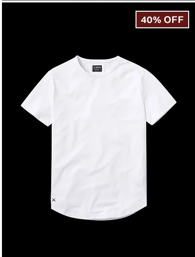 White AO Curve-Hem Tee