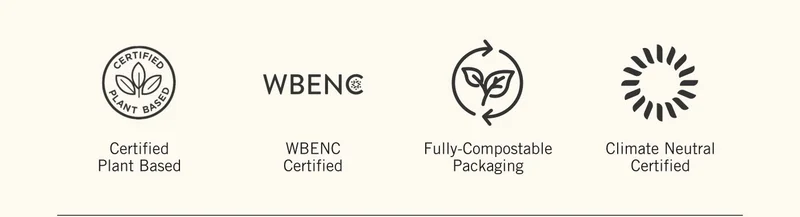 Certified Plant Based. WBE NC Certified. Fully-Compostable Packaging. Climate Neutral Certified.