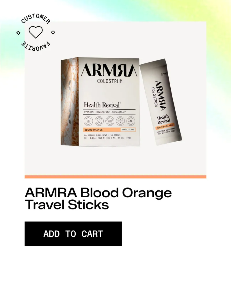 ARMRA Blood Orange Travel Sticks box and single stick packet. Add to cart.