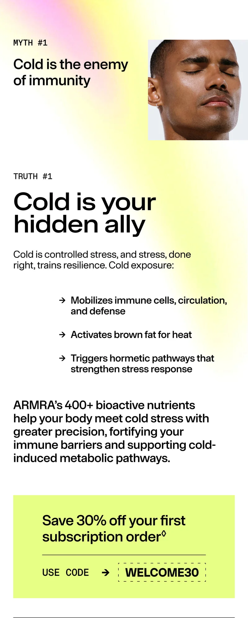 Myth: Cold is the enemy of immunity. Truth: Cold is your hidden ally, supporting immune cells, brown fat activation, and stress resilience.