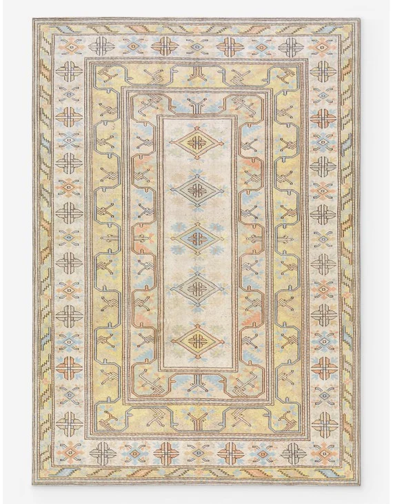 Vintage Turkish Hand-Knotted Wool Rug No. 517, 6' 7" x 9' 4"