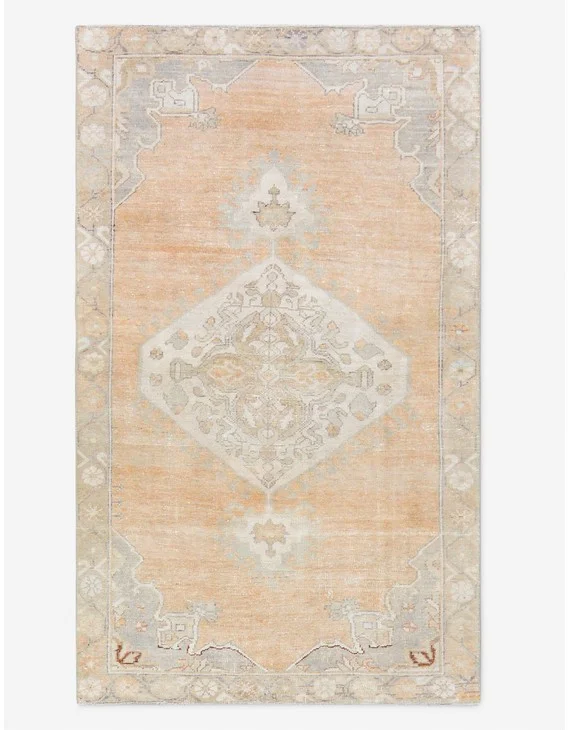 Vintage Turkish Hand-Knotted Wool Rug No. 529, 4' 2" X 7' 1"