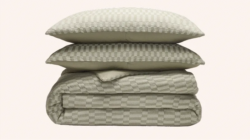 Woven Checkerboard Duvet Set