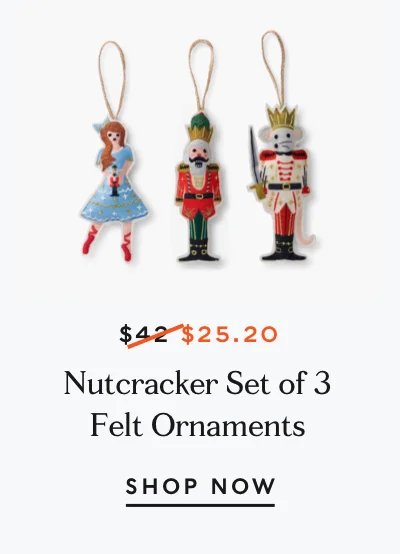Nutcracker Set of 3 Felt Ornaments