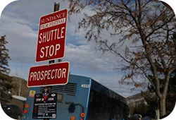Sundance Shuttle Stop at prospector.
