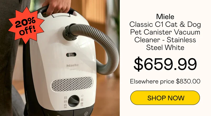 Classic C1 Cat & Dog Pet Canister Vacuum Cleaner - Stainless Steel White | SHOP NOW