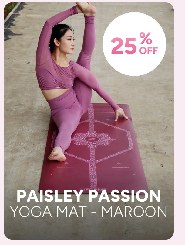 Paisley Passion Yoga Mat - Maroon