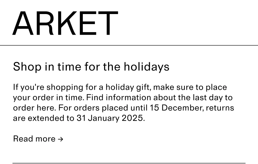 Shop in time for the holidays reminder text