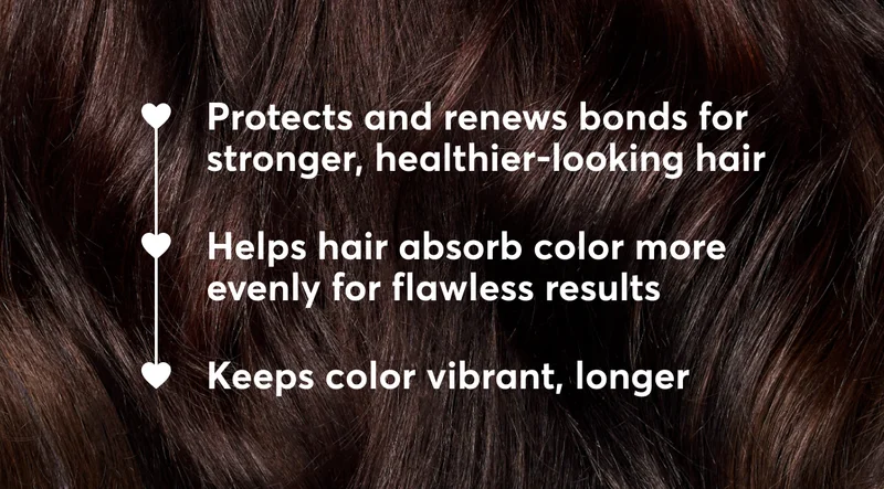 Protects and renews bonds for stronger, healthier-looking hair | Helps hair absorb color more evenly for flawless results | Keeps color vibrant, longer