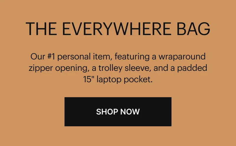 Our #1 personal item, featuring a wraparound zipper opening, a trolley sleeve, and a 1 inch laptop pocket.