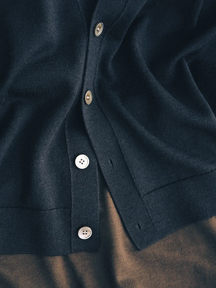 V-Neck Wool Cardigan