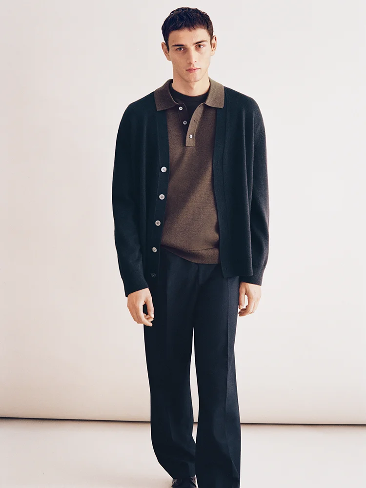 V-Neck Wool Cardigan
