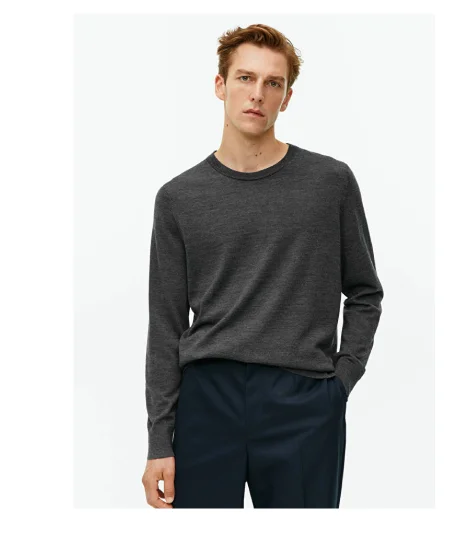 Fine Knit Merino Jumper Dark Grey
