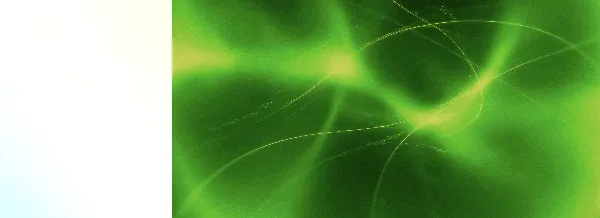 Abstract green light waves and particles suggesting energy or biological activity.