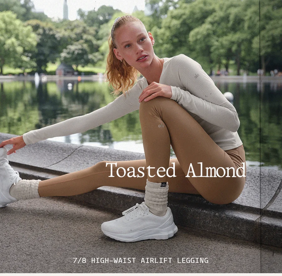Toasted Almond - 7/8 High-Waist Airlift Legging