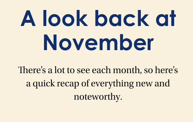 A look back at November