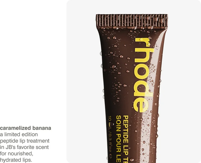 caramelized banana - a limited edition peptide lip treatment in JB's favorite scent for nourished, hydrated lips.