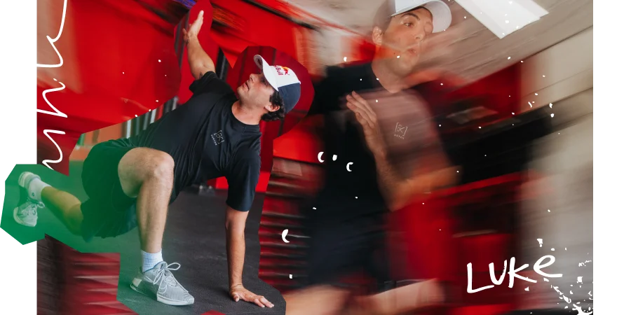 Burton Rider, Luke, doing a workout in the gym