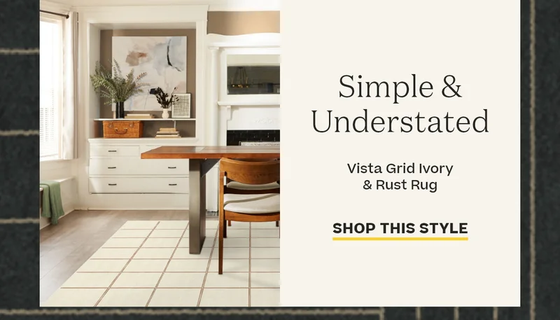Vista Grid Ivory Rust Rug