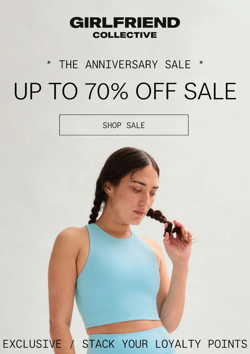 Girlfriend collective shop the anniversary sale