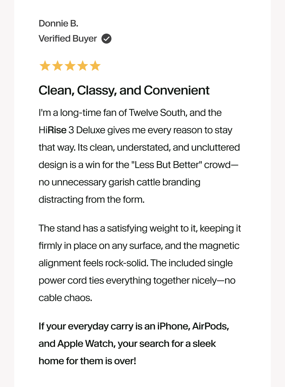 Clean, Classy, and Convenient