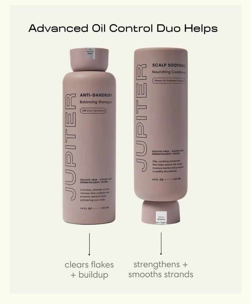 Advanced Oil Control Duo Helps clears flakes + buildup | strengthens + smooths strands