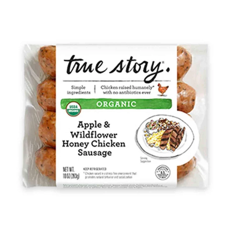 Organic Chicken Sausage, Apple & Wildflower Honey, 10 Oz