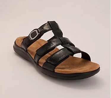 Clarks Artisan Leather Slide Sandals-Kitly Pearl
