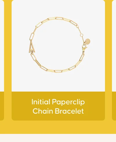 Initial Paperclip Chain Bracelet