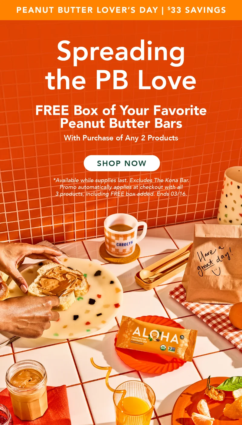 Buy any two items, get a box of PB bars free