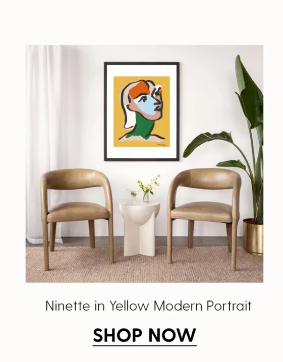 Ninette in Yellow Modern Portrait Print Art Print Art Print