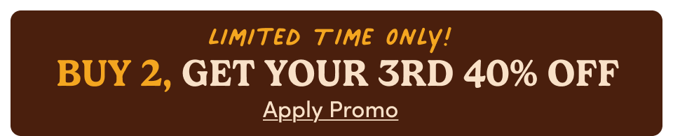 Limited Time Only! Buy 2, Get Your 3rd 40% Off; Apply Promo
