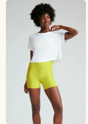 Featherweight Supreme Cropped Tee in Cloud White