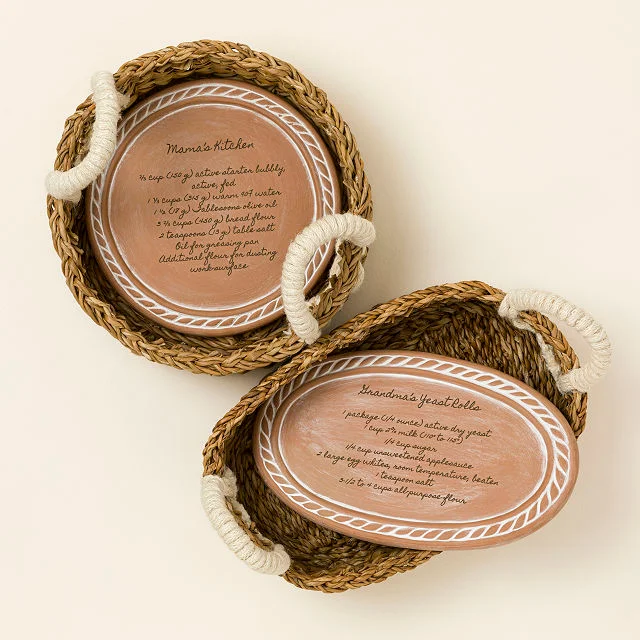 Personalized Recipe Warming Stone & Basket