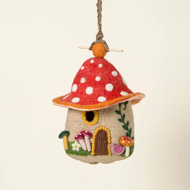Whimsical Mushroom Bird Nester