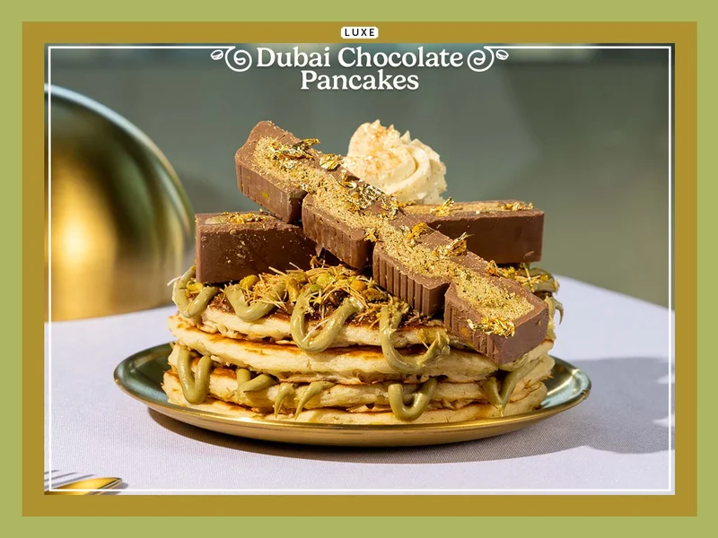 GET THE ULTRA-LIMITED LUXE DUBAI CHOCOLATE PANCAKES TODAY